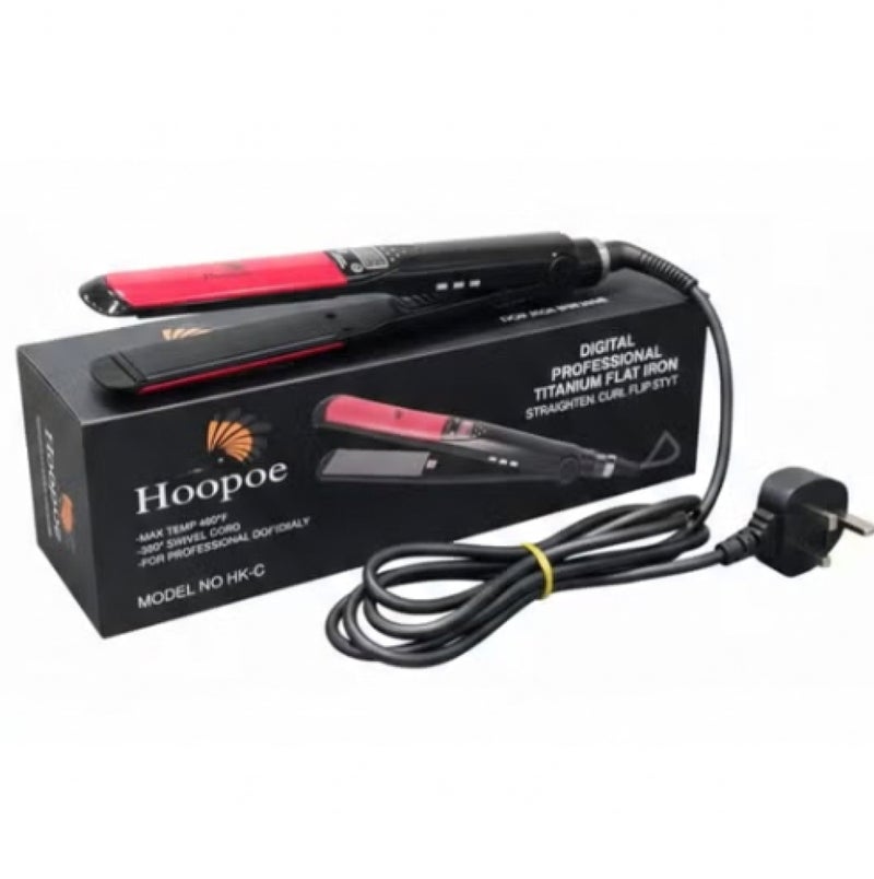 Hoopoe Professional Titanium Digital Flat Iron straightener – Elite Hair Styling Series - Image 1